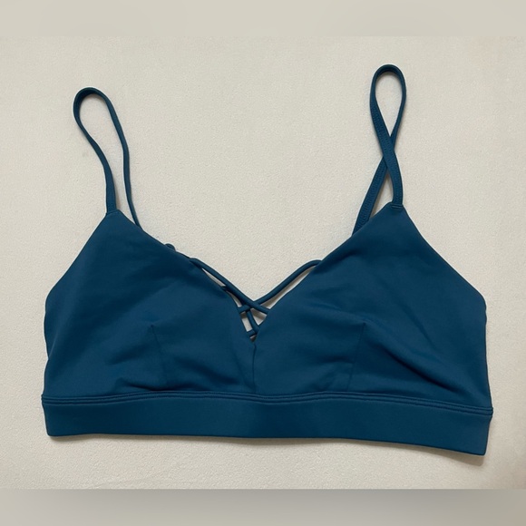 NWOT Alo Yoga Interlace Sports Bra Legion Blue Size S - Picture 3 of 6